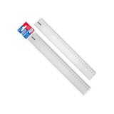 Dohe Regla De 30cm - Plastico Inyectado Transparente Cristal - Cantos Biselados Y Con Reborde - En Bolsa Individual