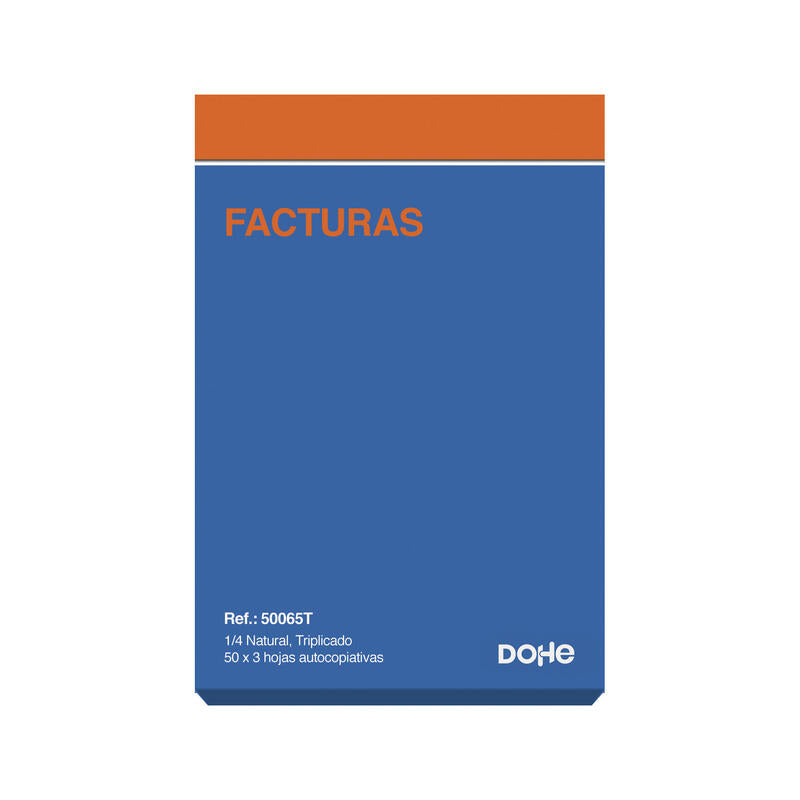 Dohe Talonario De Facturas - Cuarto Natural - 50x3 Hojas Autocopiativas - Triplicado