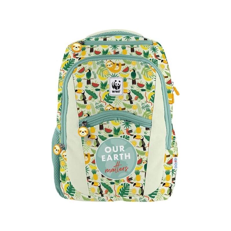 Dohe Wwf Tropic Mochila Escolar - Compartimento Principal Con Bolsillo Acolchado - Bolsillos Laterales Para Bebidas -