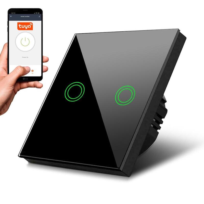 Dotykowy Wlacznik Swiatla Podwójny Wi-Fi Smart Mce714b Negro