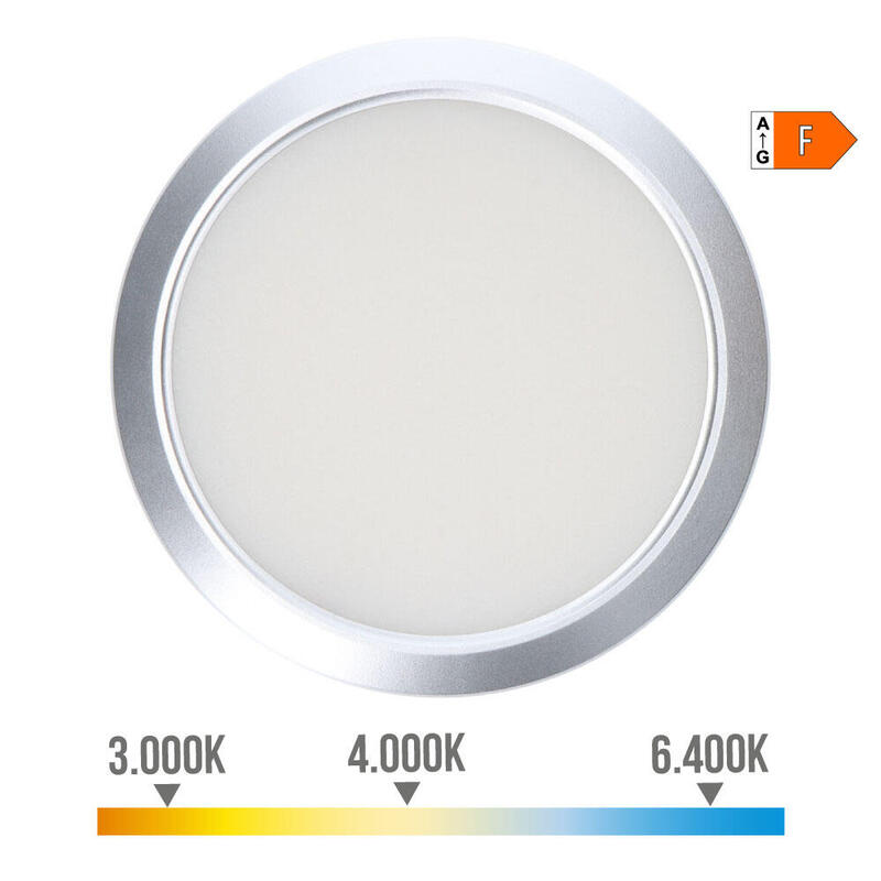 Downlight Ajustable Led Superficie/Empotrar 20w 2.050lm Marco Cromo.3 Temperaturas De Luz. Edm