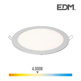 Downlight Led Empotrable Redondo 20w Luz Dia 4000k 1500lm Cromado Ø22,5cm Edm