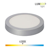 Downlight Led Superficie Redondo 20w 1500lm 4000k Luz Dia Cromado Ø22,5x4cm Edm