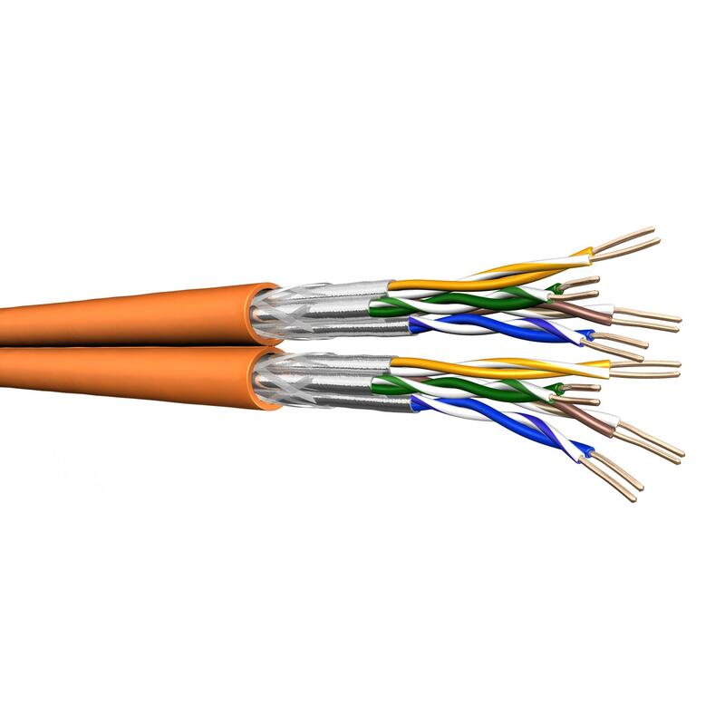Draka Duplex-Verlegekabel Uc900 Hs23, Cat 7, S/Ftp, Pimf, Lszh, Naranja, 100m