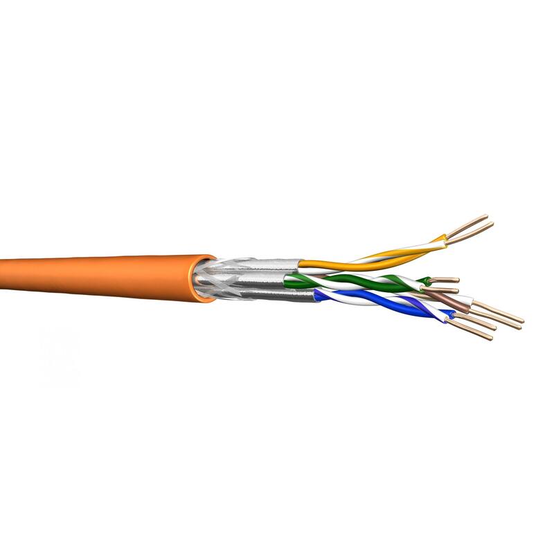 Draka Verlegekabel Uc900 Hs23, Cat 7, S/Ftp, Pimf, Naranja, 50m Ring