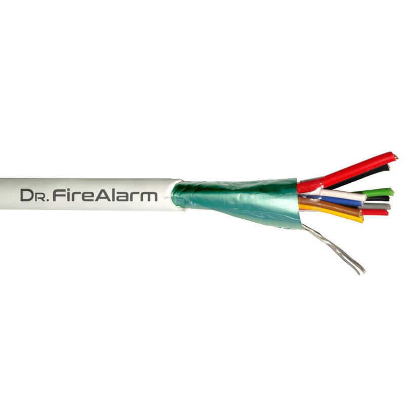 Drfirealarm Alarm08+2-Lszh Rollo 100m De Cable Manguera Blanco Flexible 8+2 Hilos Apantallado Lszh (8x0,22+2x0,7) Cpr