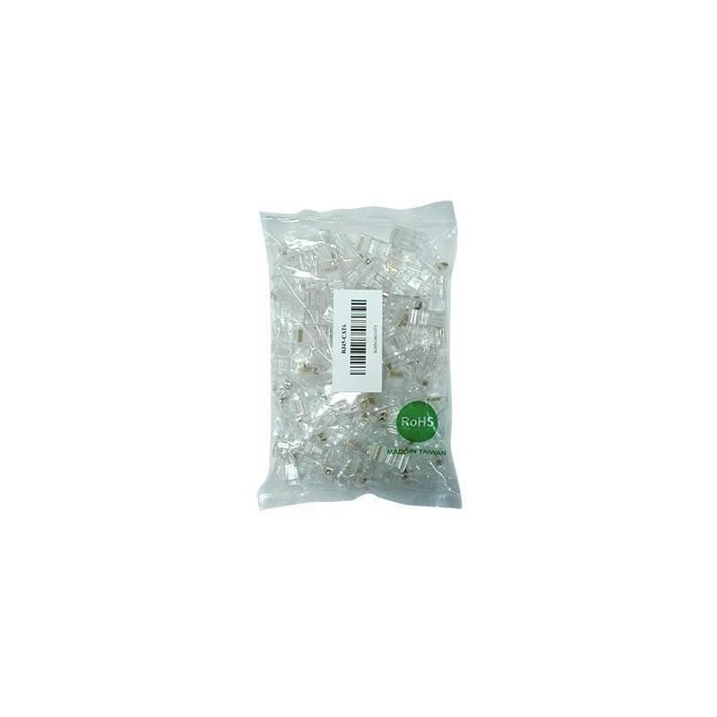 Drutp Rj45-Cat6 Conector Rj45 Cat.6 Transparente En Bolsa 100 Unidades