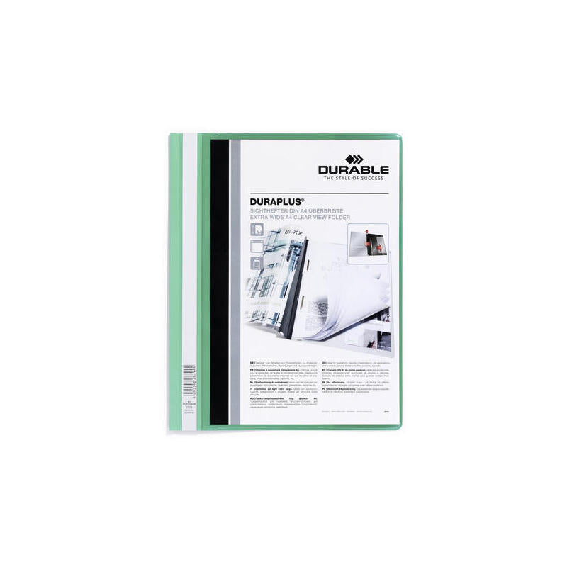 Durable Carpeta De Presentación Dossier Fástener Duraplus A4 Verde -25 Ud-