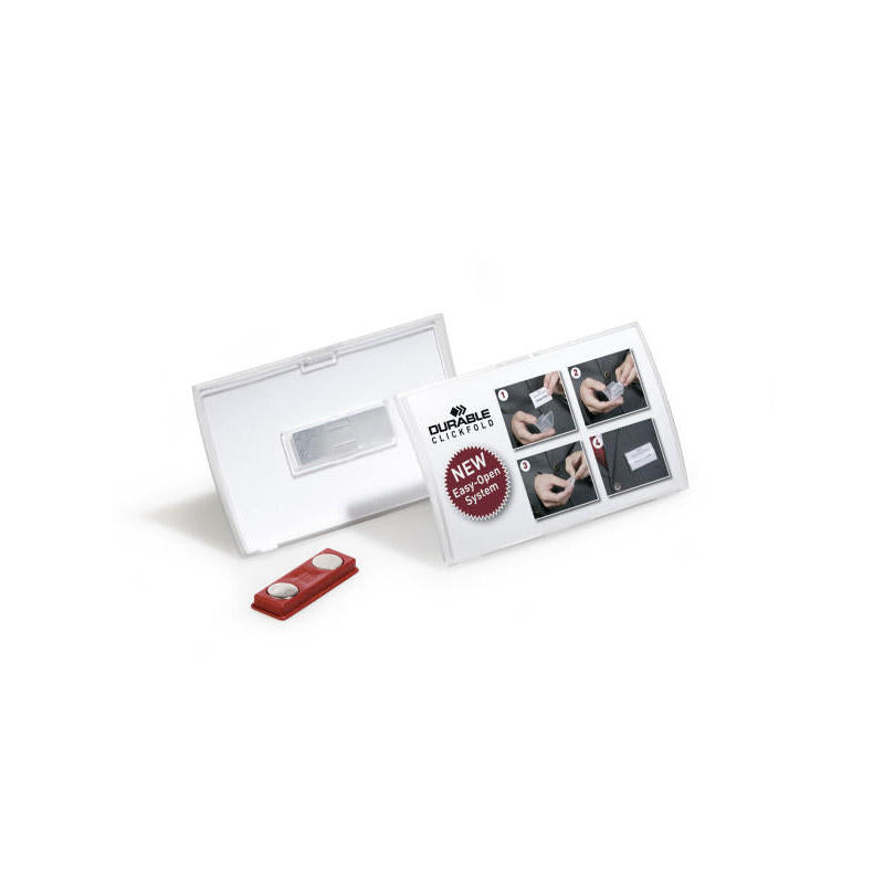 Durable Namensschild Click Fold M Magnet 40x75mm 10 St