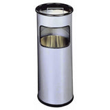 Durable Papelera Metal Con Ascher Redondo Plateado