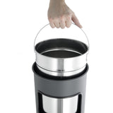 Durable Papelera Metal Con Ascher Redondo Plateado