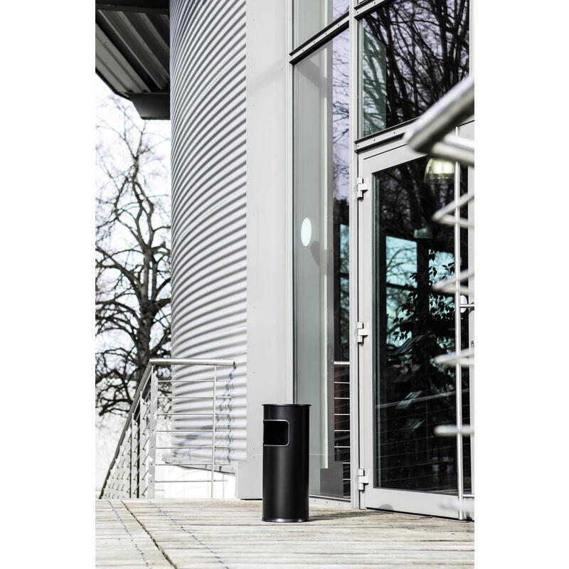 Durable Papelera Metal Con Ascher Redondo Plateado