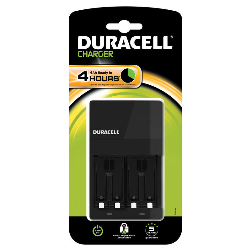Duracell Cargador Baterial Cef14, Corriente Alterna, 100-240, 50/60, 3 V, 4 Pieza(S), NaQuel-Metal H