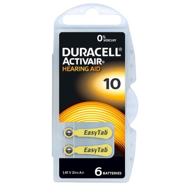 Duracell Pila Audiofono Da10 1,45v Activair 0%Mg Blister*6