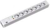 Bachmann 19"-Regleta Pvc 1,5he Üss, 7-Fach, Gris 2,0m, Sin Interruptor