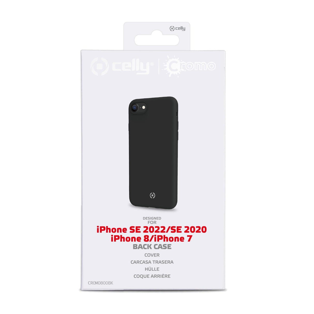 Celly Cromo Funda Para Iphone Se 2022 2020, Se 3rd. Se 2nd Iphone 8 / 7  (4.7") Negro