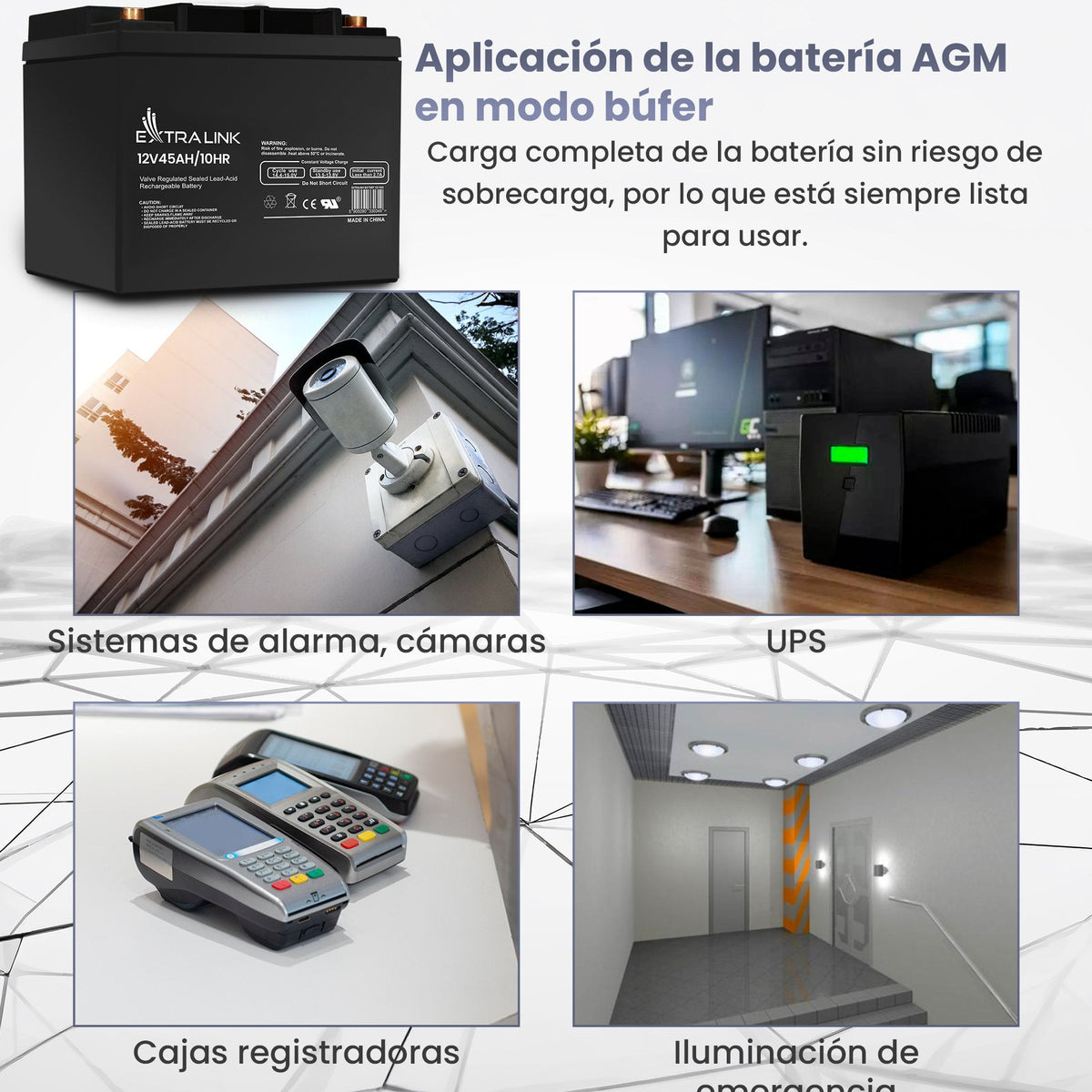 Extralink Akumulator Battery Accumulator Agm 12v 45ah Sealed Lead Acid (Vrla)