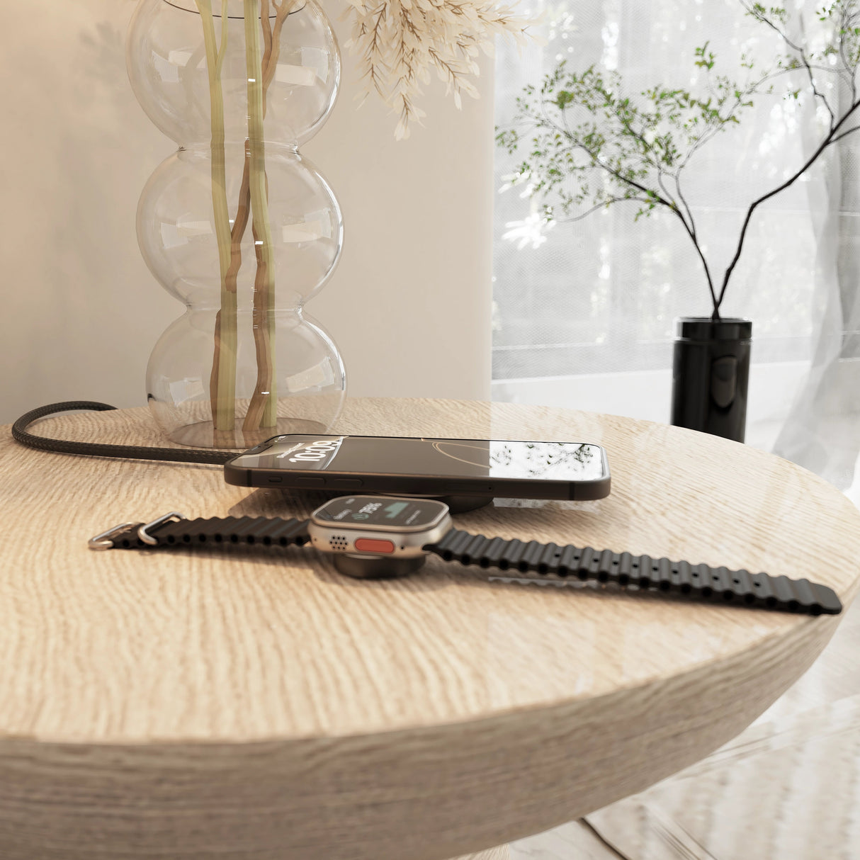 Zens Charging Cable Pro 2 Aluminum - Qi2   Apple Watch - Black