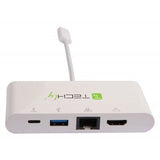 Hub Techly Iadap Usb31-Dock1 De Interfaz Usb 3.2 Gen 1 (3.1 Gen 1) Type-C 5000 Mbit/S Blanco