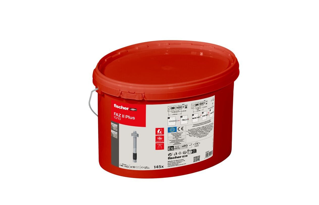 Fischer Bolzenanker Faz Ii Más 10/10 En El Cubo, Plata De Espiga, 145 Piezas, Galvanizado Galvánicamente 568857