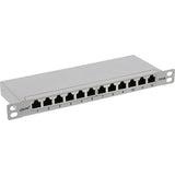 Patch Panel Inline De 10" Cat.6a 0.5u 12 Puertos, Gris Claro, Ral7035