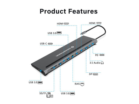 EAN 4015867229545 - Conceptronic DONN17G base para portátil y replicador de puertos Alámbrico USB 3.2 Gen 1 (3.1 Gen 1) Type- imagen 6