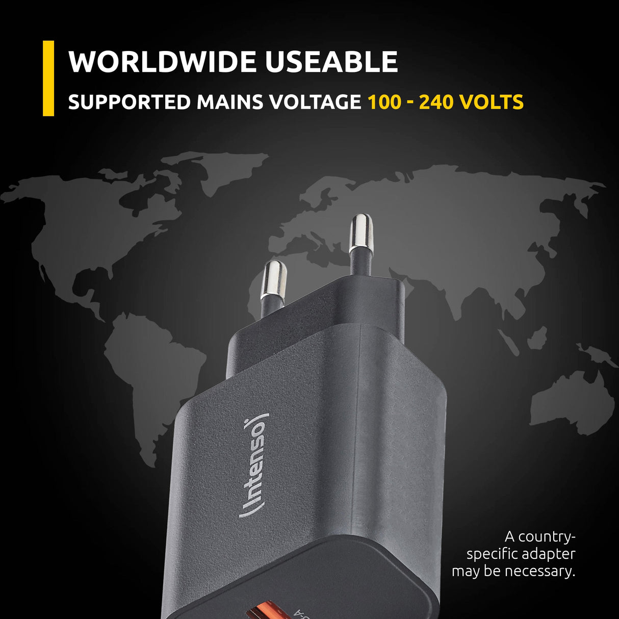 Intenso Usb-Ladegerät 1 X Usb-A  1 X Usb-C 30 Watt Negro