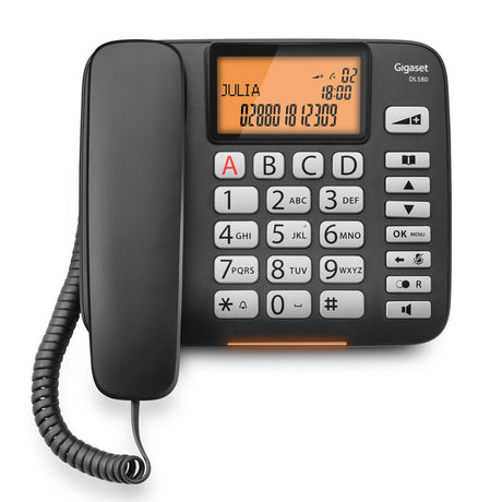 EAN 4250366855370 - Gigaset DL580 Teléfono analógico Identificador de llamadas Negro imagen 4