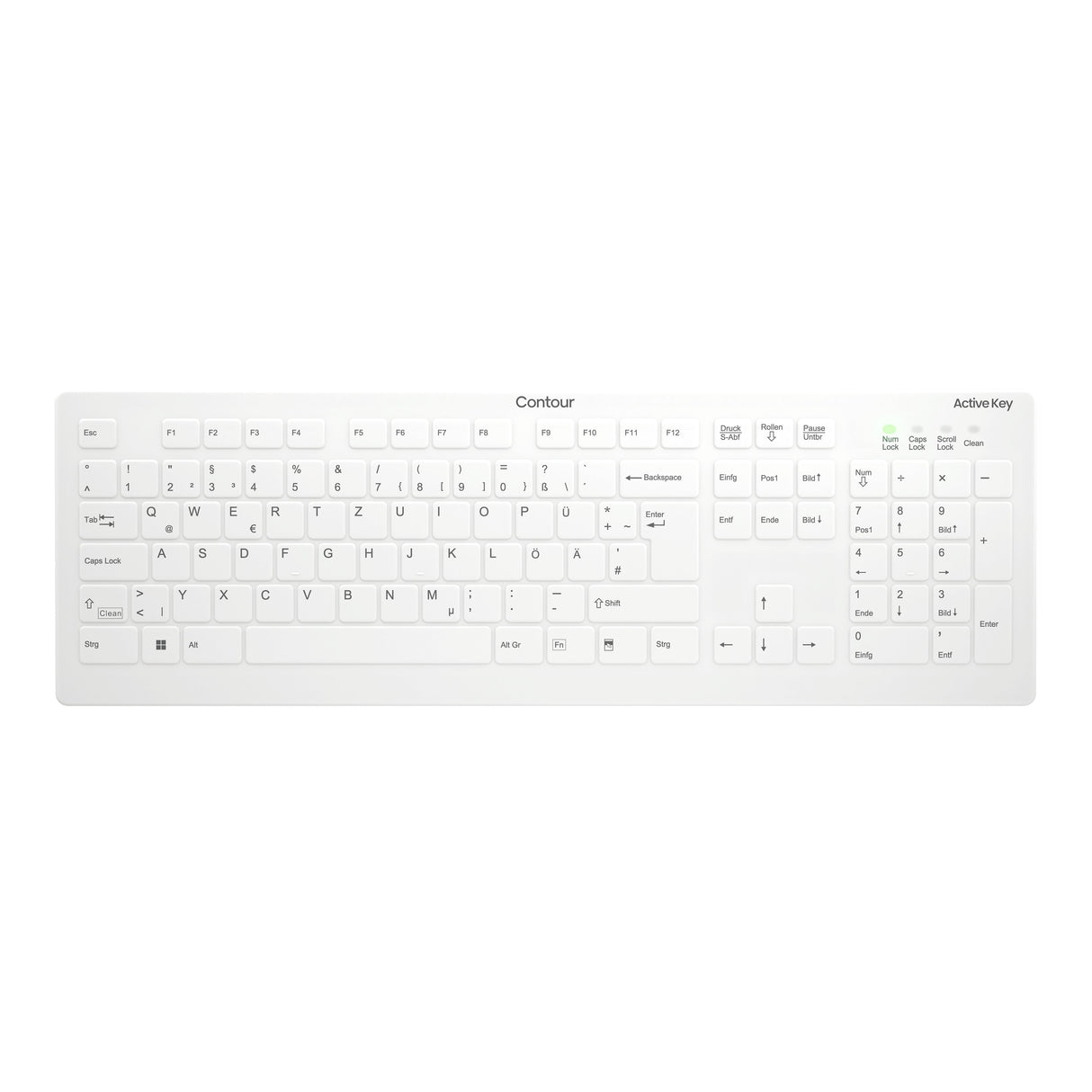 EAN 7061117288593 - Contour Design Active Key AK-C8112 teclado Médico RF inalámbrico QWERTZ Alemán Blanco imagen 1
