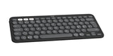 Teclado Danés Logitech Pebble Keys 2 K380s Rf Wireless + Bluetooth Qwerty , Finlandés, Noruego, Sueco Grafito