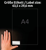 Avery Zweckform Znamionowe A4 63,5 X 29,6 Mm Srebrne