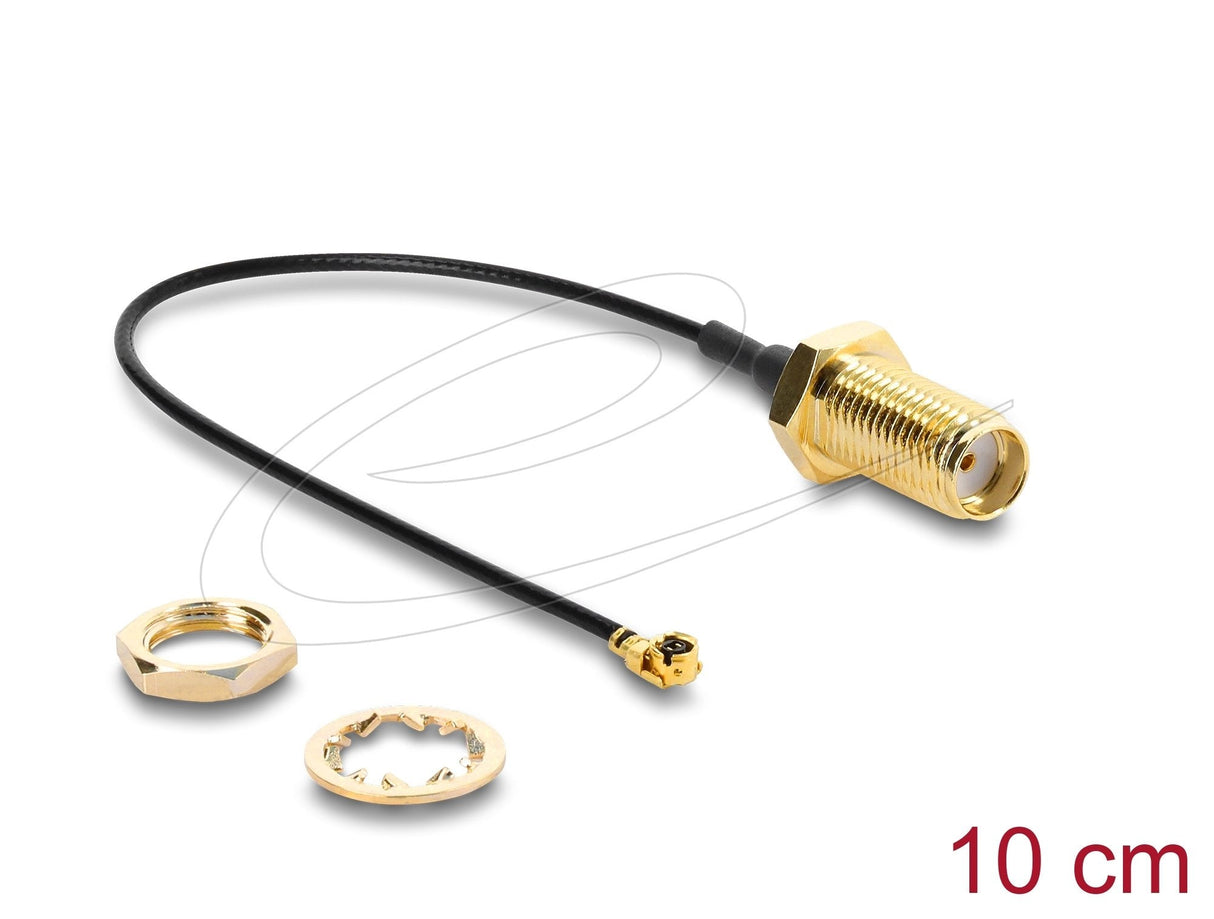 Delock Antennencable Sma Buchse Zum Einbau Zu I-Pex Inc., Mhf® I Stecker 1.13 10 Cm Gewindelänge 10 Mm