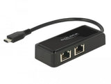 Delock Usb-C > 2x Gigabit Lan (St-Bu) Adapter Schwarz