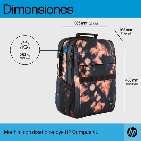 EAN 0197192501269 - HP Campus XL Tie Dye Backpack 40,9 cm (16.1") Negro imagen 5