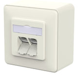 Metz Connect Anschlussdose E-Dat C6a Lsa++ 2 Port Ap Reinblanco