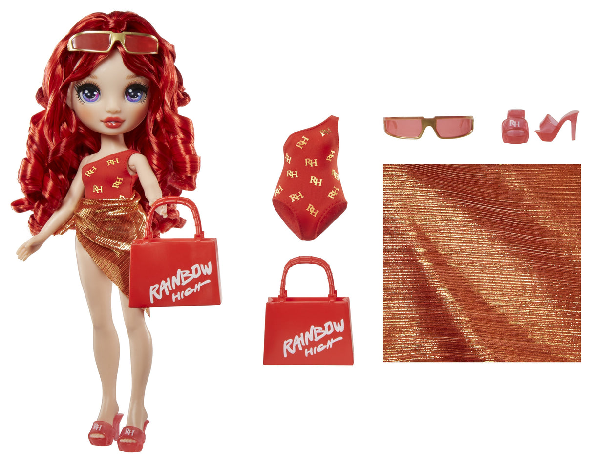 Muñeca  Mga Entertainment Rainbow High Swim & Style - Ruby Rojo, 507277-Euc