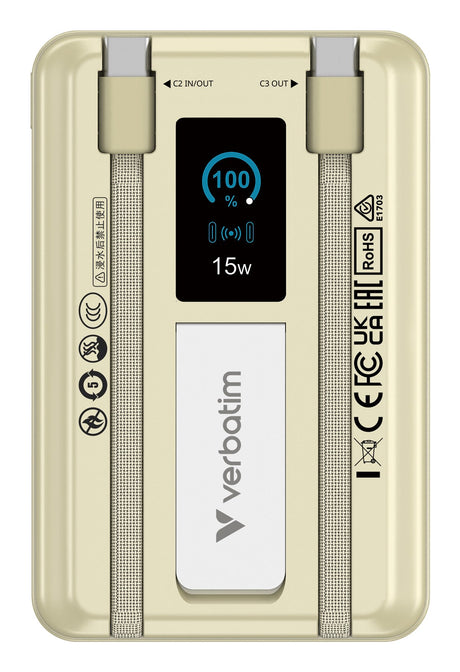 EAN 0023942322740 - Verbatim 32274 batería externa Polímero de litio 10000 mAh Cargador inalámbrico Oro imagen 2