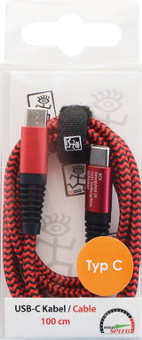 Cable De Carga Usb 2go - Rojo - 100cm Usb Tipo-C A Usb Tipo-C
