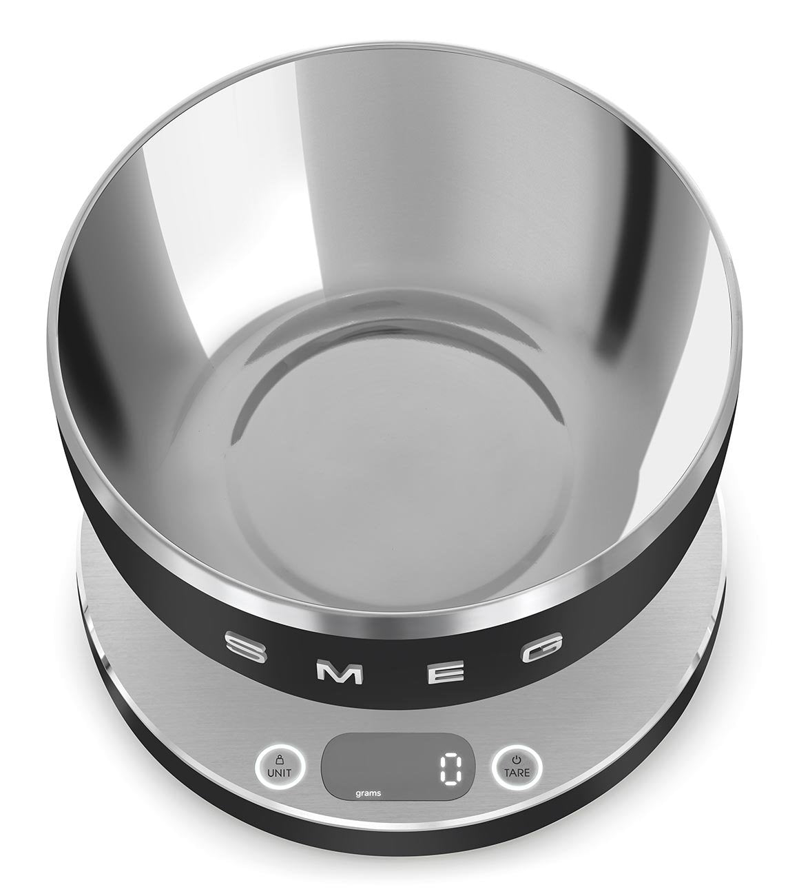 Smeg Ksc01blmww Báscula De Cocina Negro, Acero Inoxidable Encimera Alrededor Báscula Electrónica De Cocina