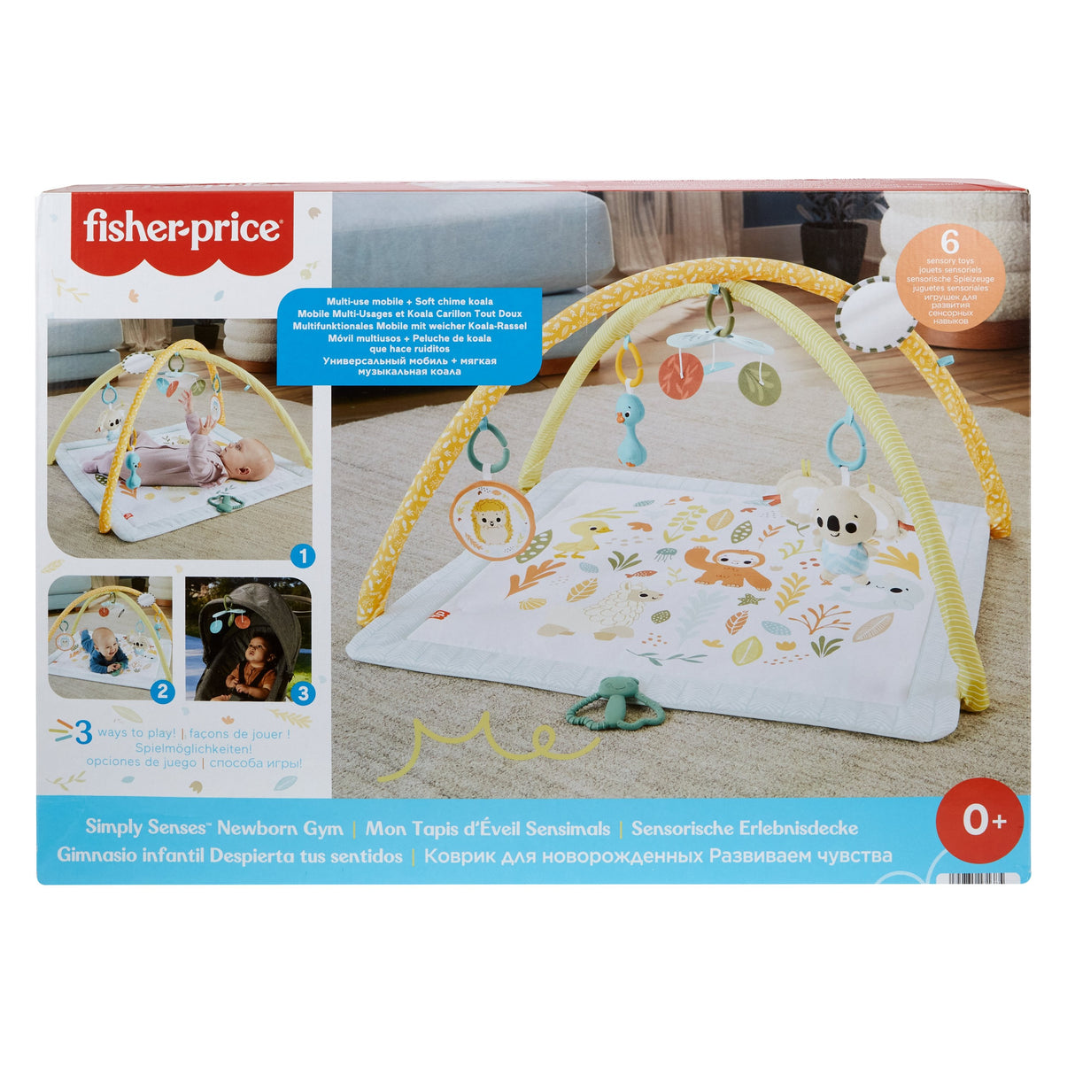 Gimnasio Para Recién Nacidos Simply Senses De Fisher-Price (Sensimals '24), Arco/Manta De Juego