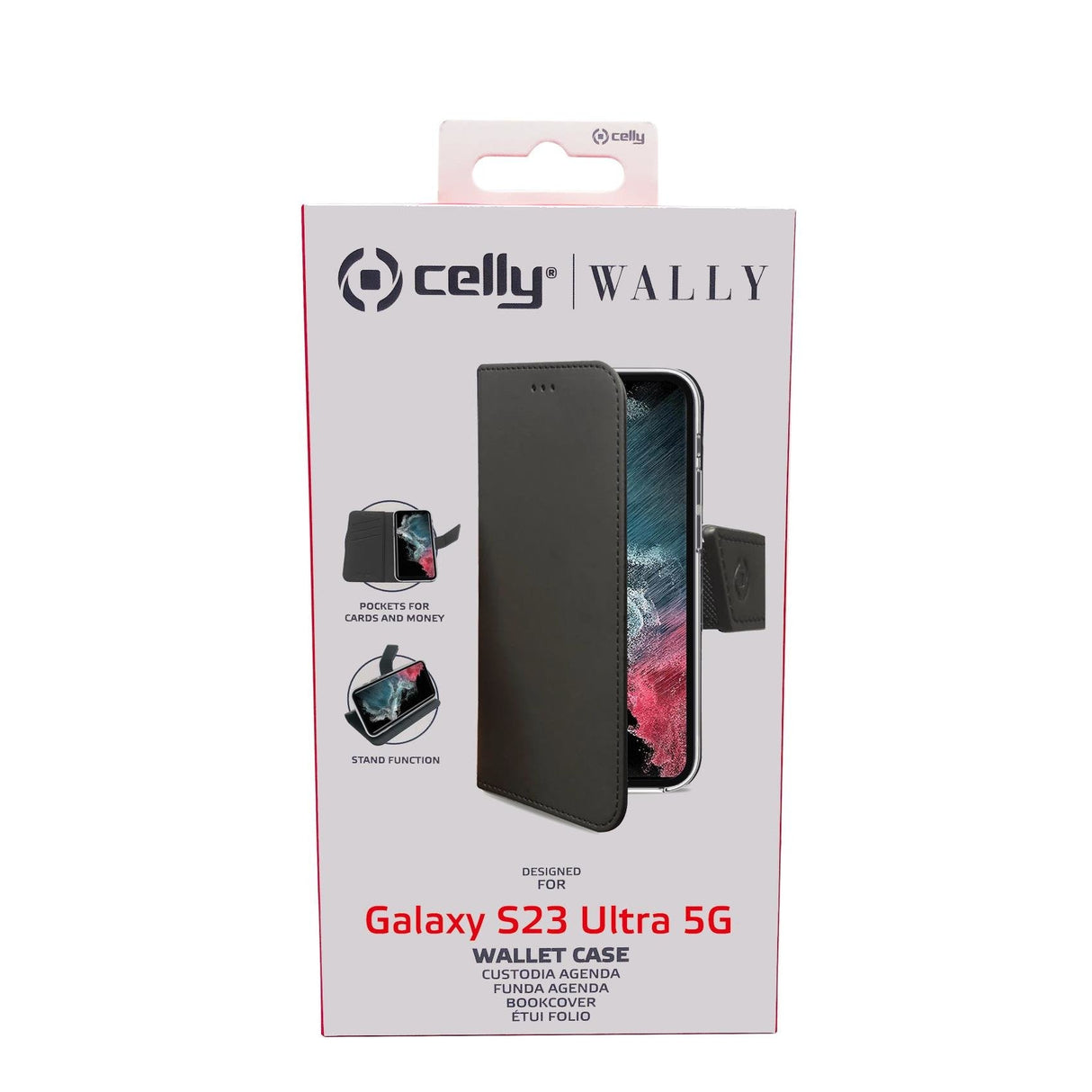Celly Wally Funda Para Galaxy S23 Ultra 5g  (6.8") Libro Negro