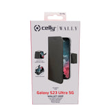 Celly Wally Funda Para Galaxy S23 Ultra 5g  (6.8") Libro Negro