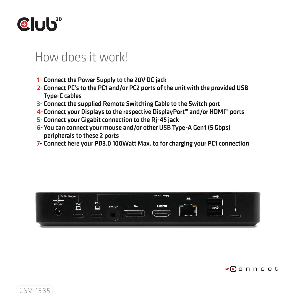 EAN 8719214472870 - CLUB3D CSV-1585 interruptor KVM Negro imagen 6