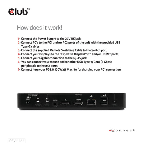 EAN 8719214472870 - CLUB3D CSV-1585 interruptor KVM Negro imagen 6