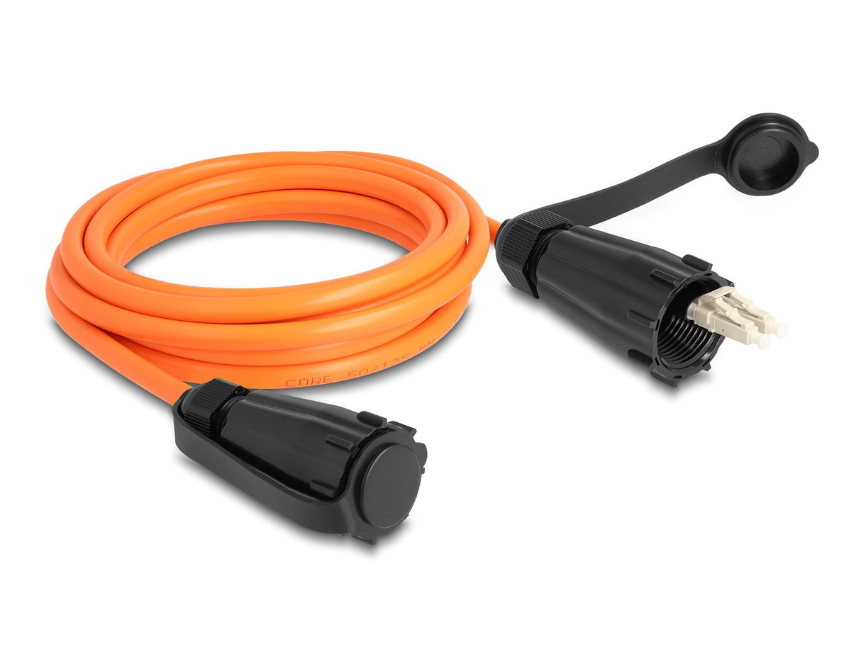 Delock 87888 Cable De Fibra Óptica Lc Duplex A Lc Duplex Con Tapa Protectora Om2 Multimodo Ip68 Resistente Al Polvo Y Al Agua, 3 M