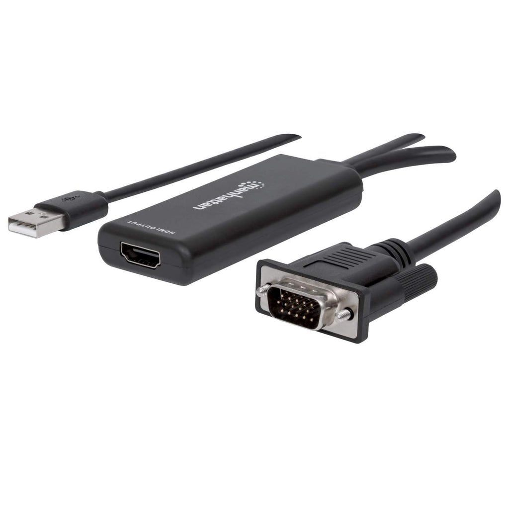 Manhattan Convertidor De Vga Y Usb A Hdmi Convierte Video Análogo Vga Y Audio Usb A Una Señal Digital Hdmi
