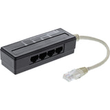 Divisor De Puerto Telefónico Inline De 4 Puertos, Rj45 Macho A 4x Rj45 Hembra, 0,15 M