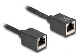Delock Netzwerk Verlängerungscable Kupplung Rj45 Buchse Zu Rj45 Buchse Cat.6a S Ftp 0,5 M Schwarz