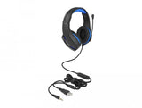 Delock 27182 Auriculares Sobre La Oreja Para Juegos Con Conector Estéreo De 3,5 Mm Y Luz Led Azul Para Pc, Portátil Y Consolas De Juegos