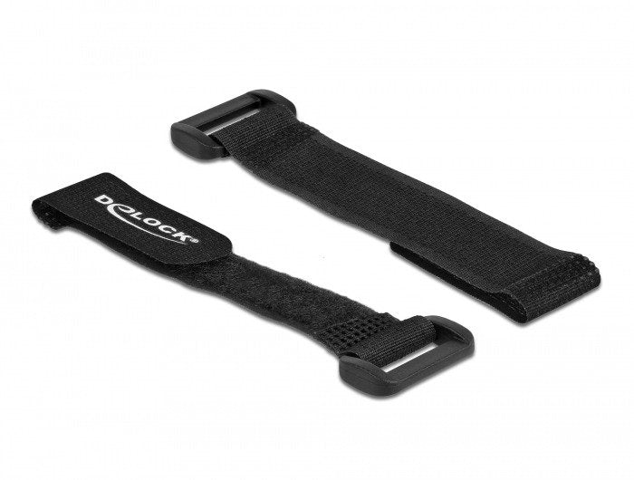 Delock Klett-Cablebinder Mit Schlaufe L 280 X B 38 Mm Schwarz 3 Stück